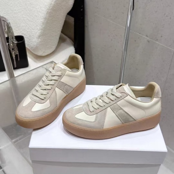 MM6 Maison Martin Margiela Shoes - MM6 Maison Martin Margiela Beige and Cream Sneakers